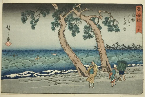 Hamamatsu—No. 30, from the series "Fifty-three Stations of the Tokaido (Tokaido gojusan tsugi)," also known as the Reisho Tokaido by Utagawa Hiroshige (歌川広重), print, 1842-1857