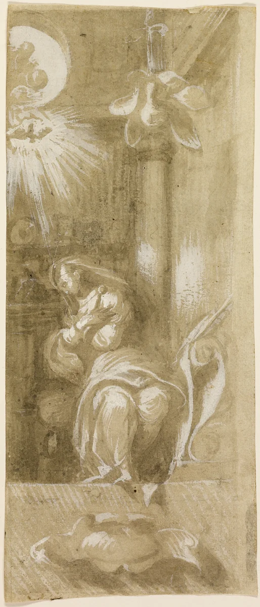 Study for the Virgin Annunciate by Camillo Boccaccino, drawing, 1529-1530