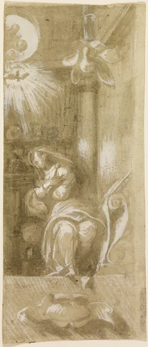 Study for the Virgin Annunciate by Camillo Boccaccino, drawing, 1529-1530