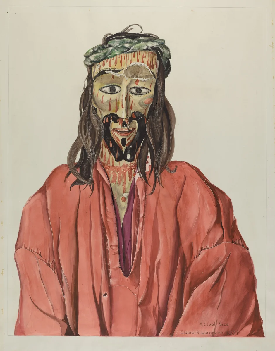 Penitent Christ by Eldora P. Lorenzini, index of american design, 1937