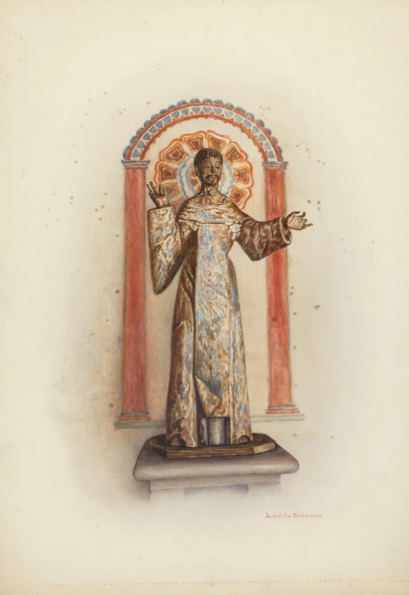 Statue of Santo (probably St. Dominic) by Juanita Donahoo, index of american design, 1941