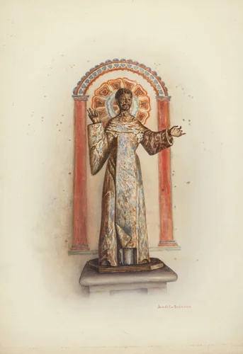 Statue of Santo (probably St. Dominic) by Juanita Donahoo, index of american design, 1941