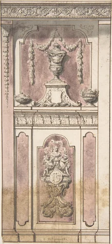 Design for a Wall Elevation by Simon Schijnvoet, drawing, 1670-1727