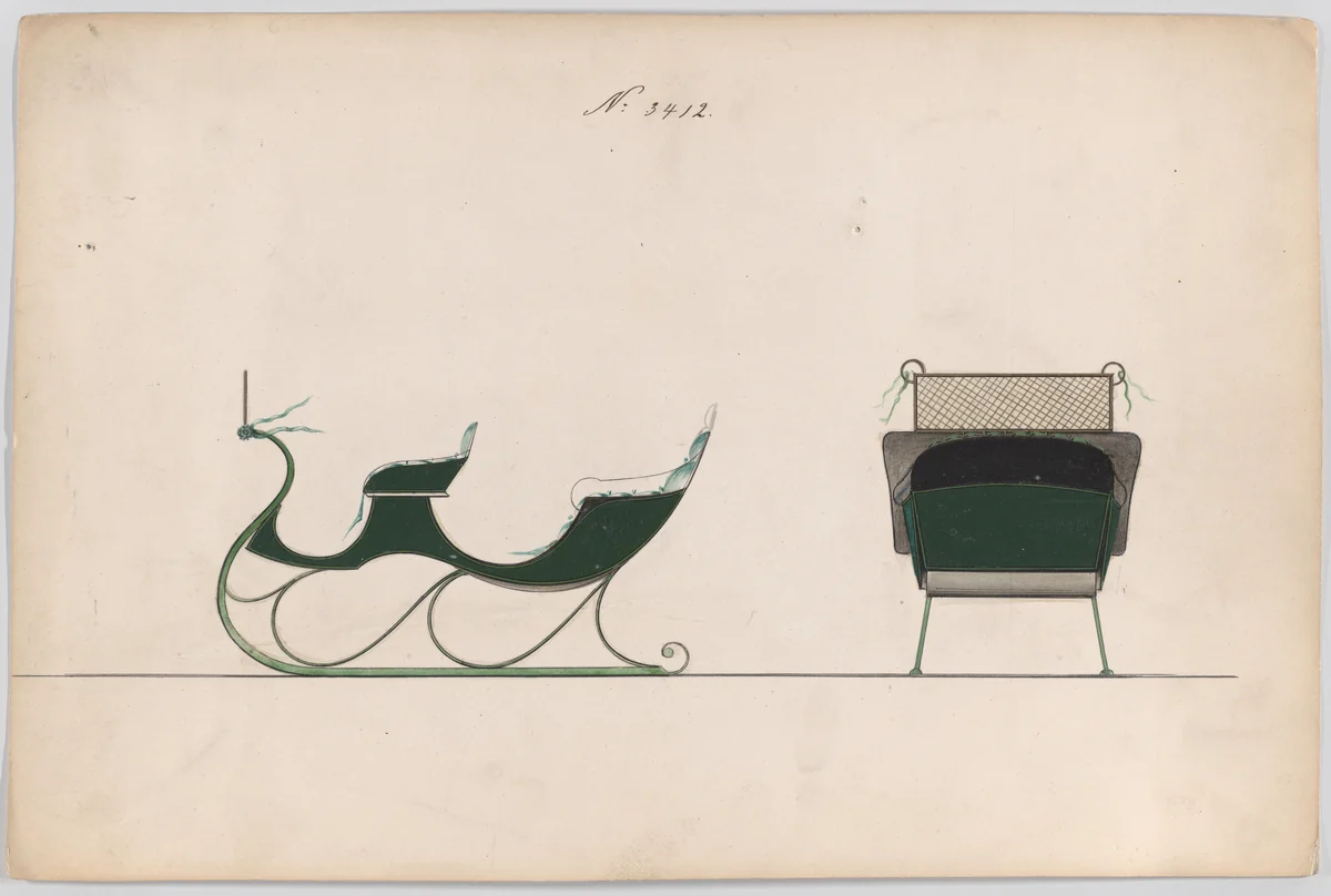 Sleigh #3412 by Brewster & Co., drawing, 1878