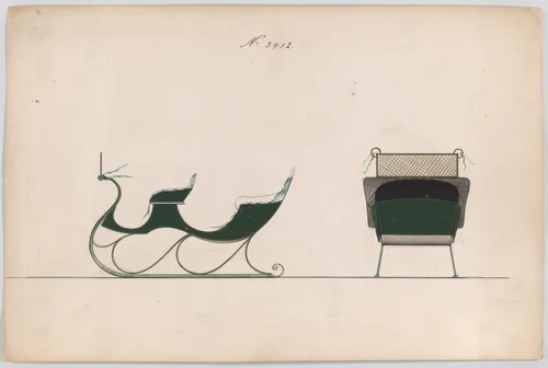 Sleigh #3412 by Brewster & Co., drawing, 1878