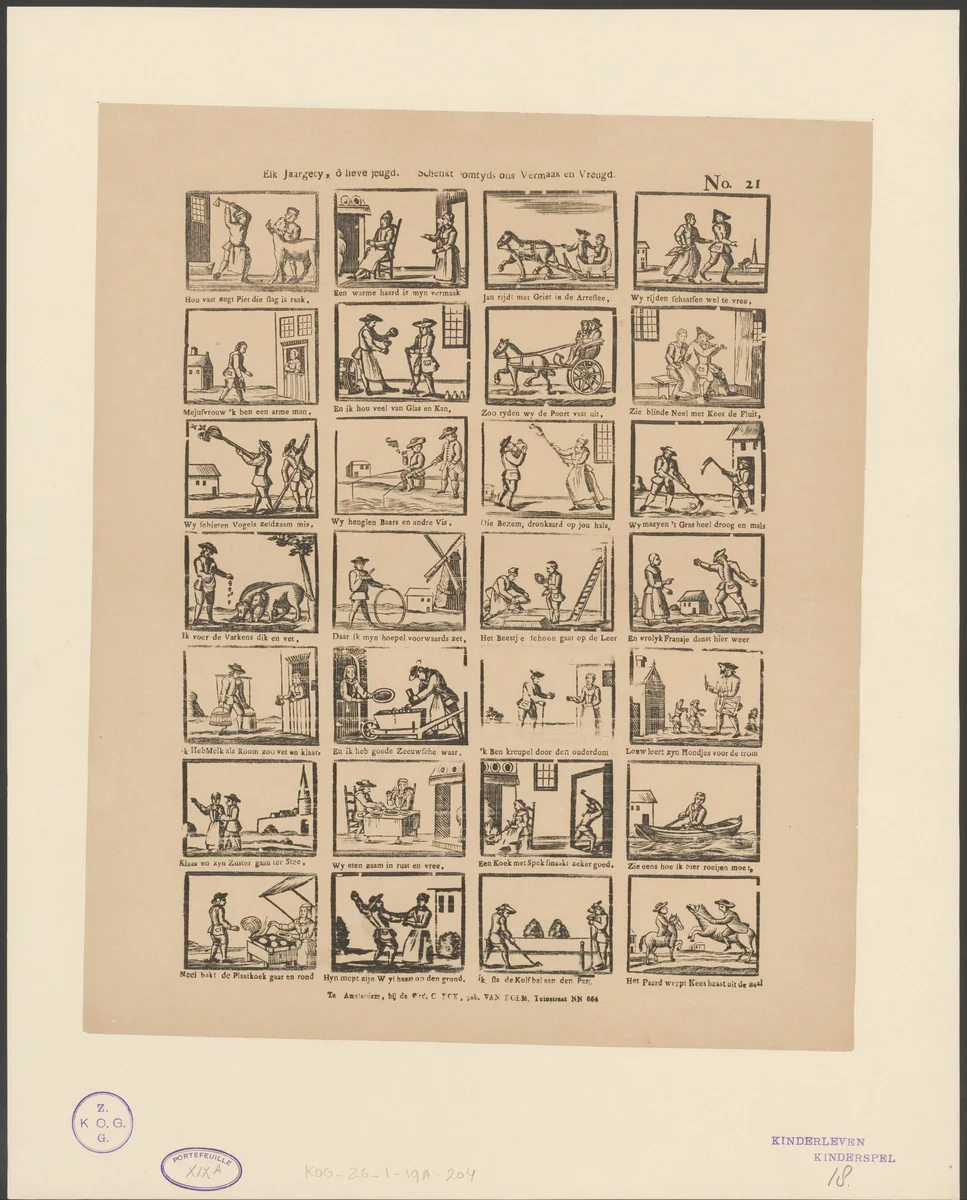 Arbeid en vermaak tijdens de verschillende jaargetijden by anonymous, print, 1842-1866
