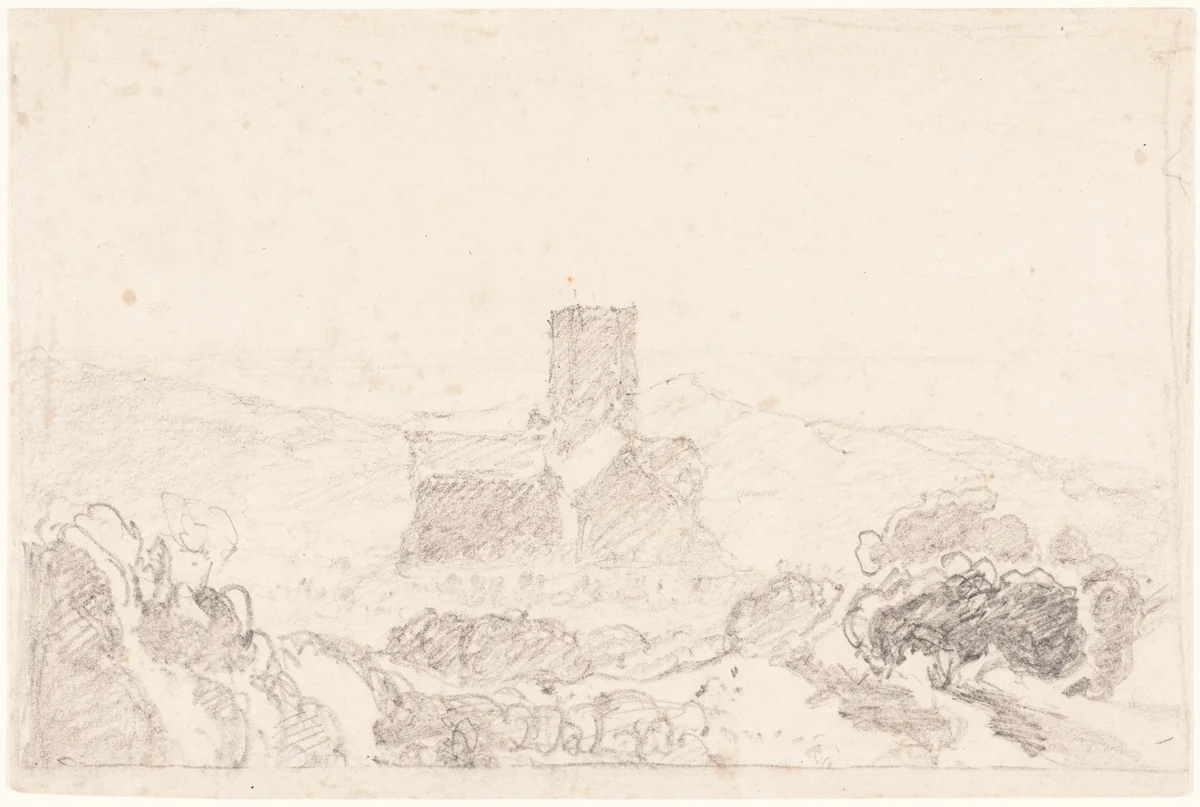 Landscape with Church by John Sell Cotman, drawing, 1800-1850