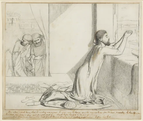 Daniel Praying by William Holman Hunt, artwork, 1849