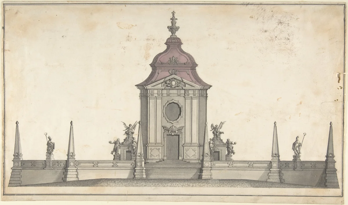 Design for a Funerary Monument by anonymous, drawing, 1700-1800