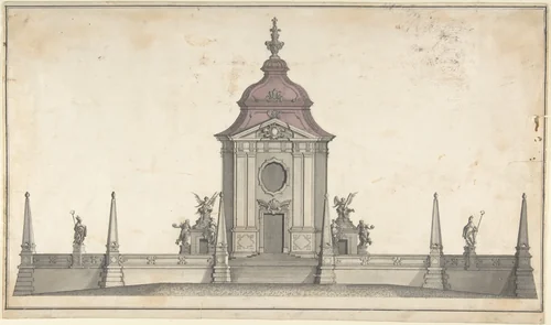 Design for a Funerary Monument by anonymous, drawing, 1700-1800