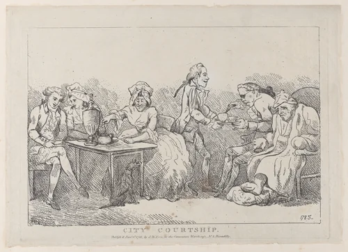 City Courtship by Thomas Rowlandson, print, 1786
