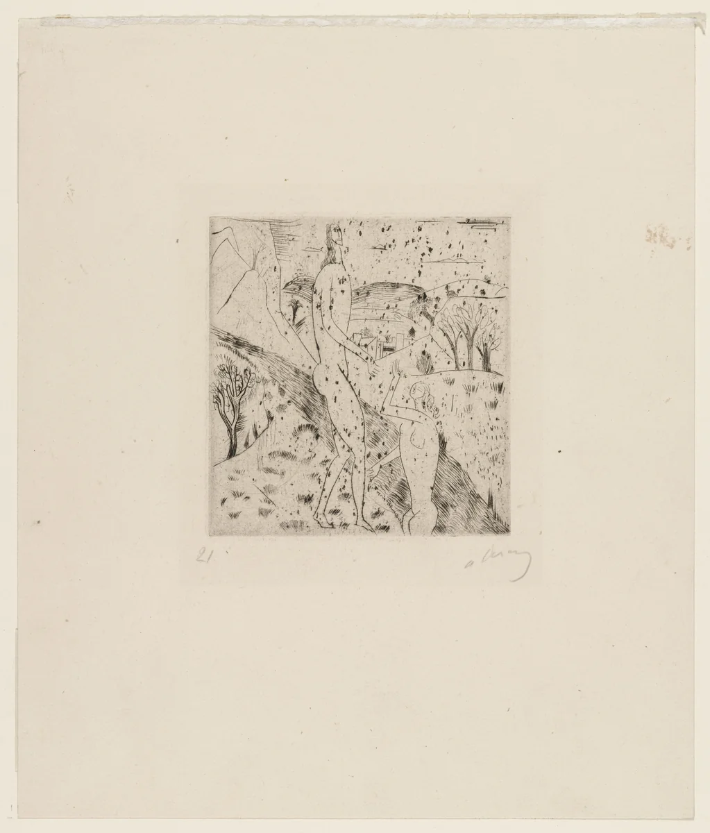 Two Nudes in a Landscape by André Derain, print, 1912