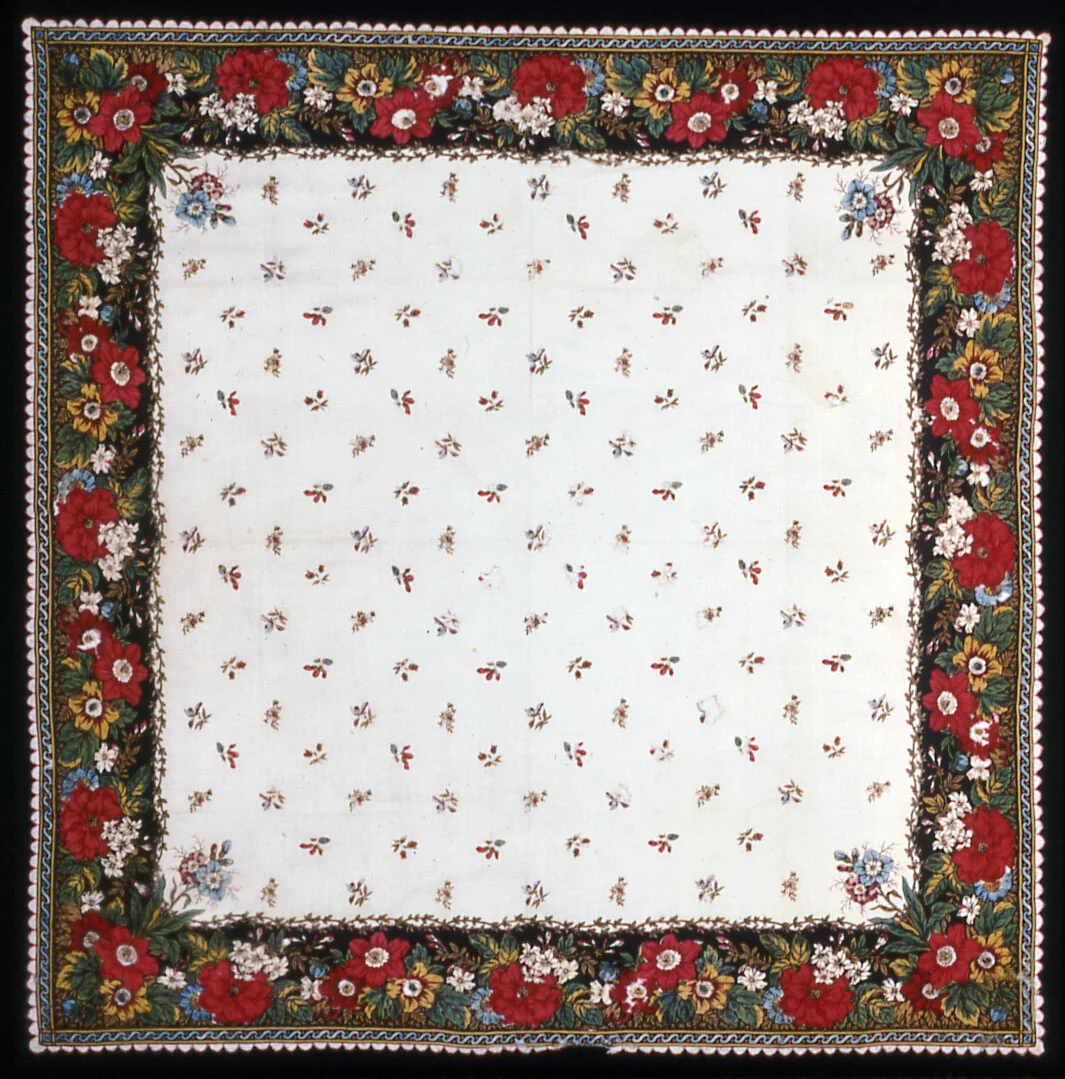 Handkerchief by France, Mulhouse, textile, 1790-1825