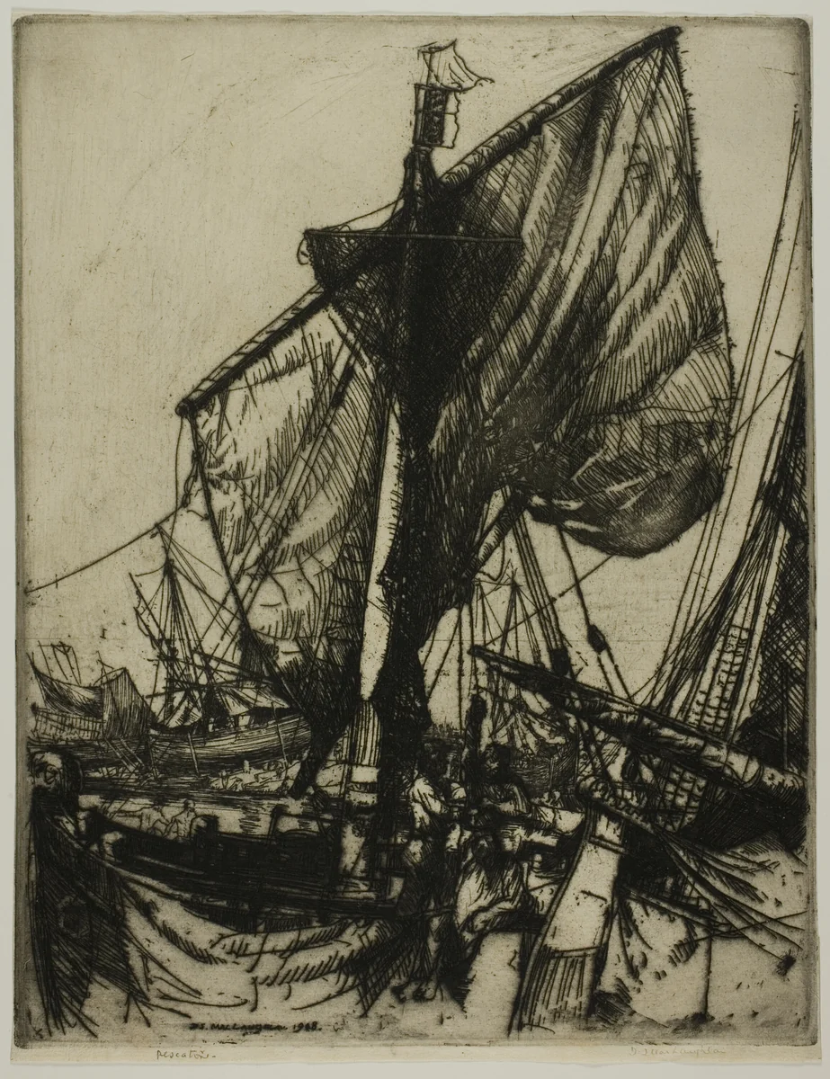 Fishermen of Chioggia by Donald Shaw MacLaughlan, print, 1908