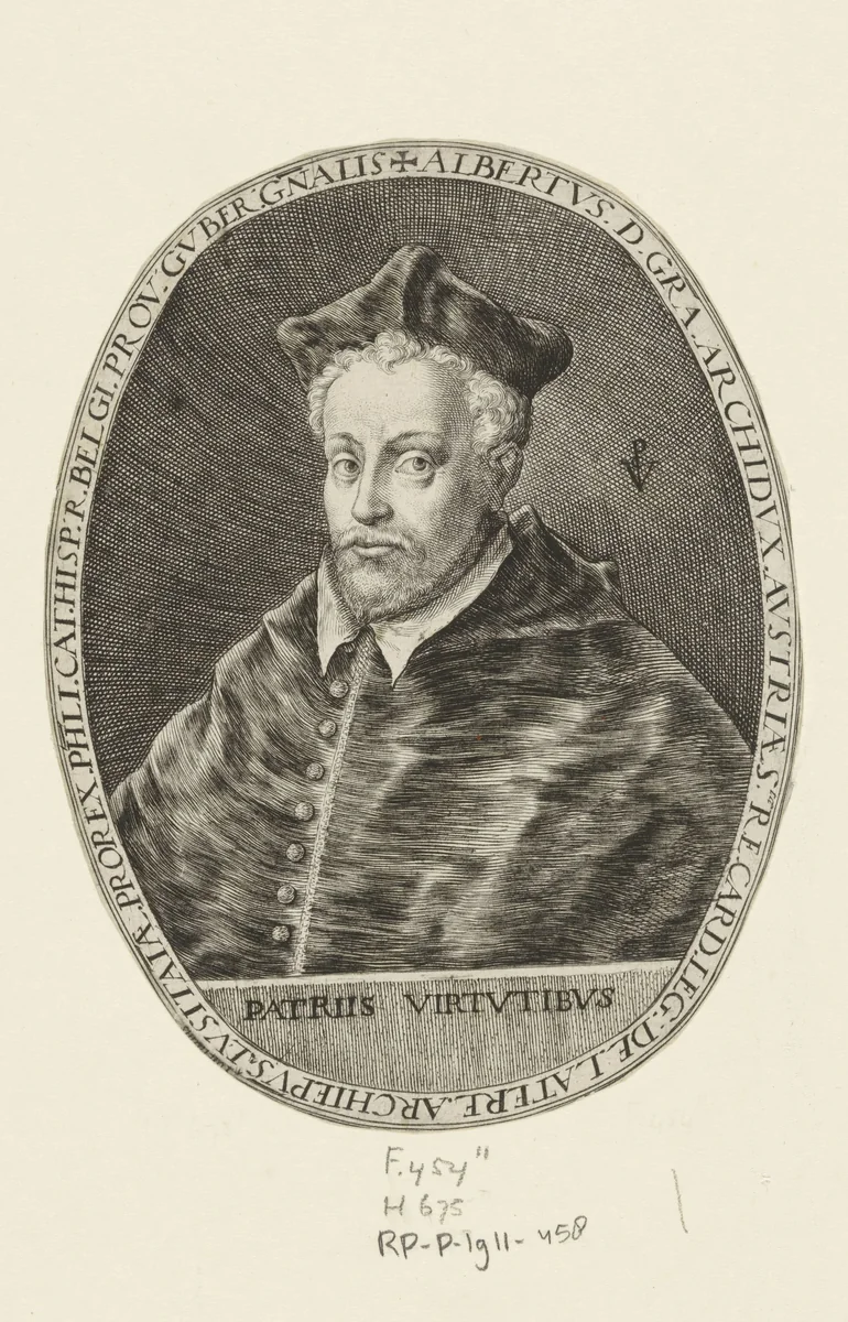 Portret van Albrecht als kardinaal by Unknown, print, 1574-1637