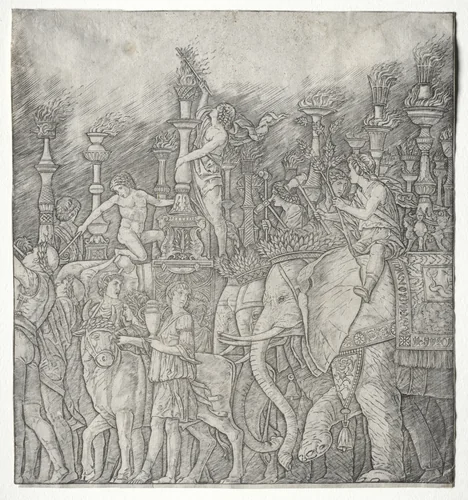 The Triumphs of Caesar: The Elephants by Giovanni Antonio da Brescia, print, 1470-1510