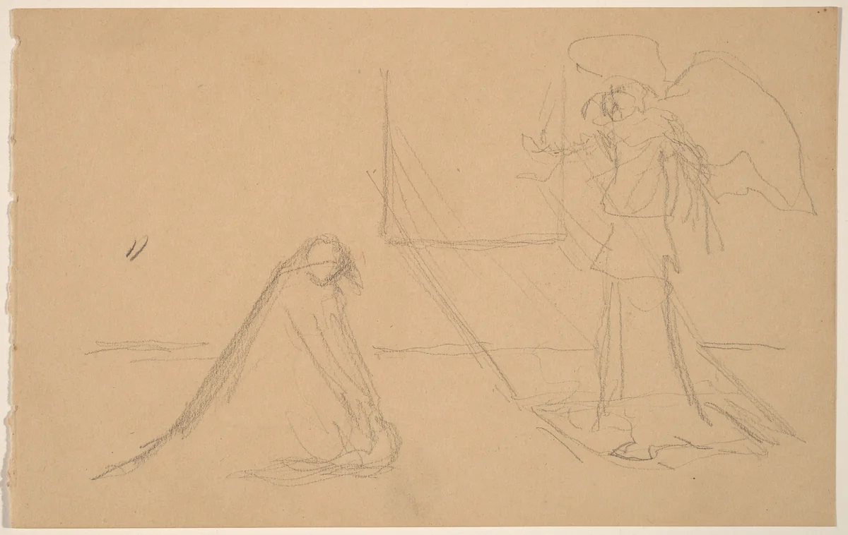 Study of Figures by Charles Sprague Pearce, drawing, 1890-1897
