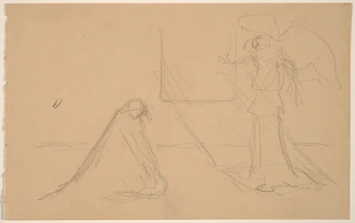 Study of Figures by Charles Sprague Pearce, drawing, 1890-1897