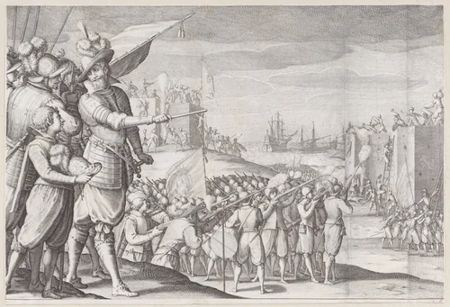 Assaut de Deux Fortresses (Assault of Two Fortresses), from "La Vie de Ferdinand Ier de Médicis série appelée aussi Les Batailles des Médicis" (The Life of Ferdinand I de'Medici also called The Medici Battles) by Jacques Callot, print, 1614-1620