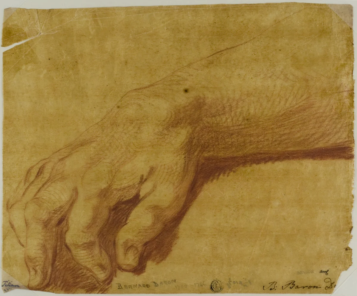 Right Hand of Jupiter by Bernard Baron, drawing, 1716-1762