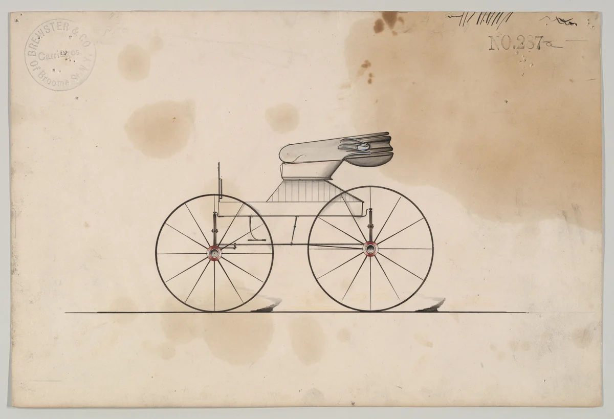 Design for Wagon, no. 287a by Brewster & Co., drawing, 1860-1870