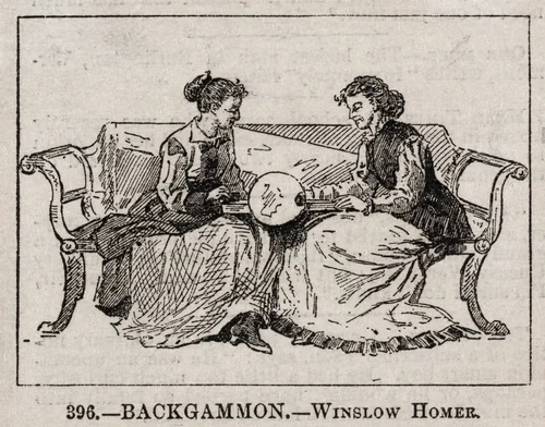 Backgammon by Winslow Homer, print, 1872-1882