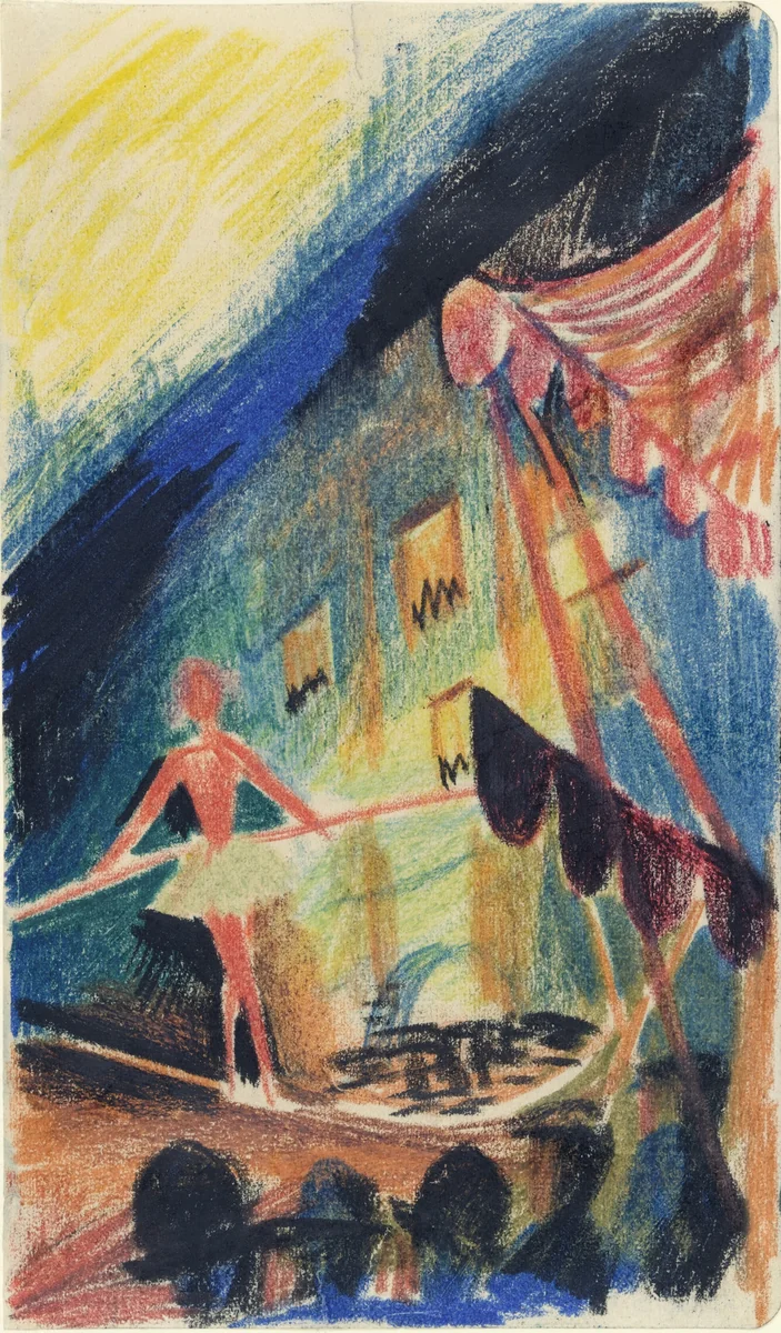Tightrope Walker I (Seiltänzer I) by August Macke, drawing, 1913