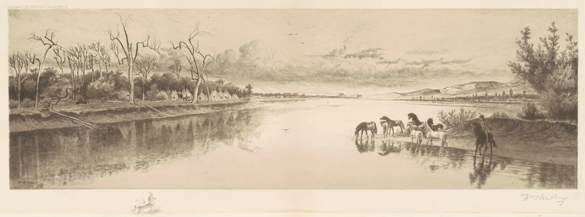 Untitled (Native American Camp) by William De La Montagne Cary, print, 1891
