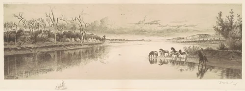 Untitled (Native American Camp) by William De La Montagne Cary, print, 1891