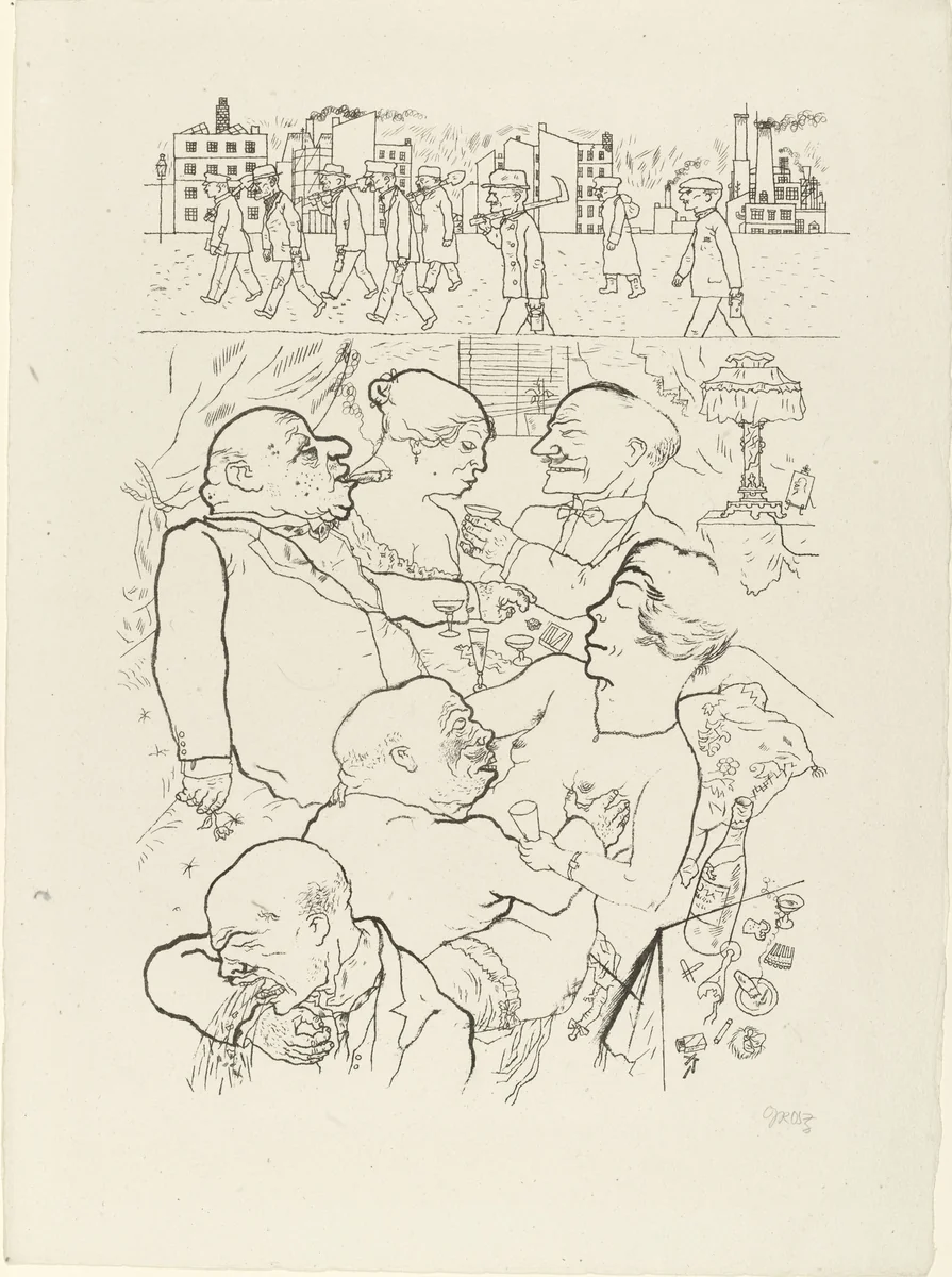 Dawn from In the Shadows (Im Schatten) by George Grosz, print, 1920