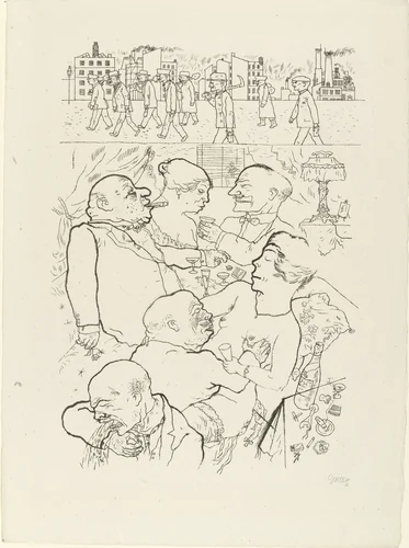 Dawn from In the Shadows (Im Schatten) by George Grosz, print, 1920