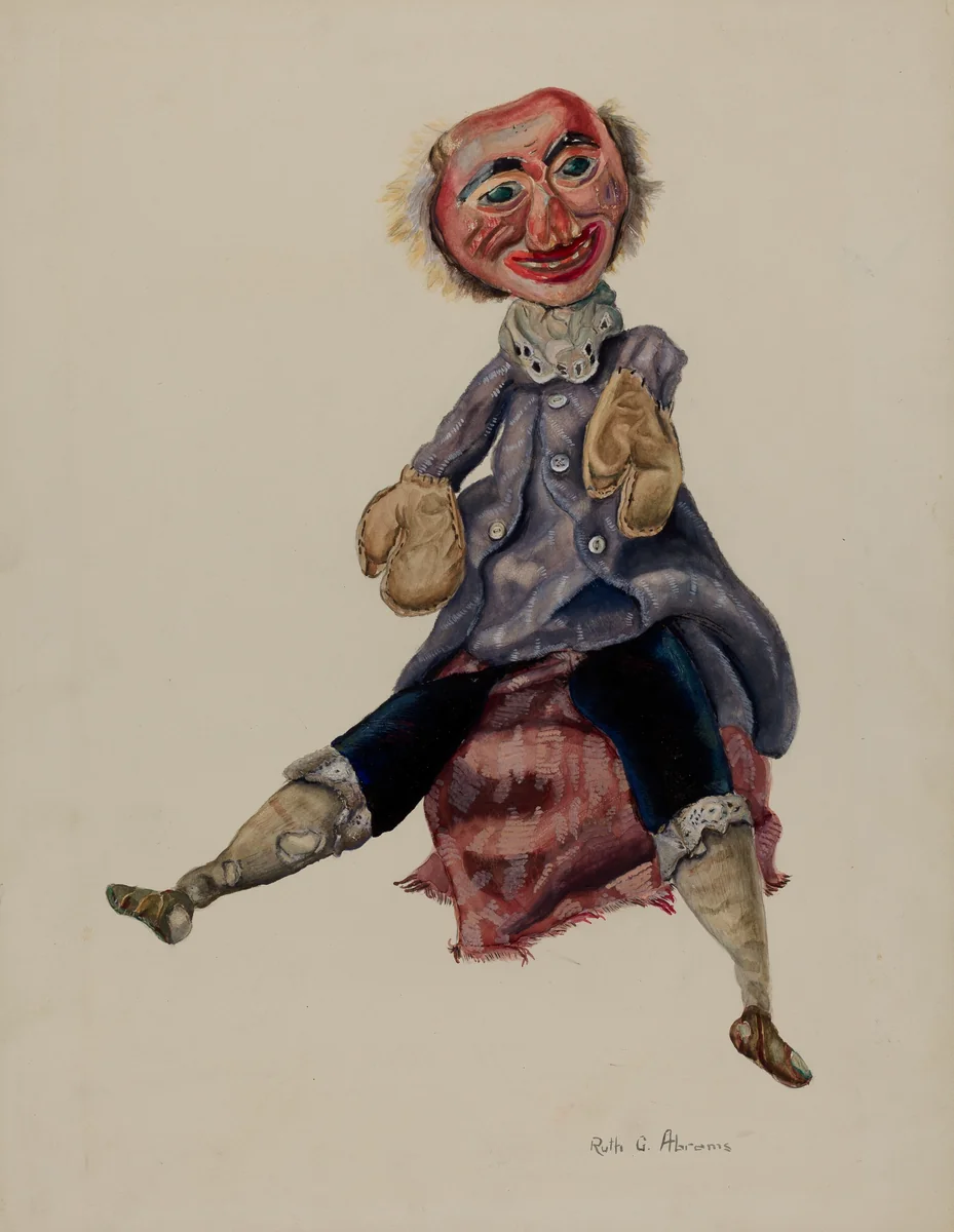 "Punch" Boxer with Blue Coat by Ruth Abrams, index of american design, 1937