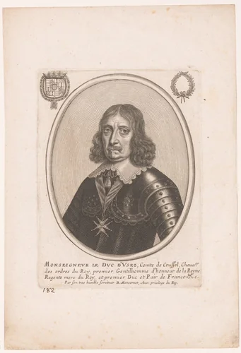Portret van François de Crussol by anonymous, print, 1654-1668
