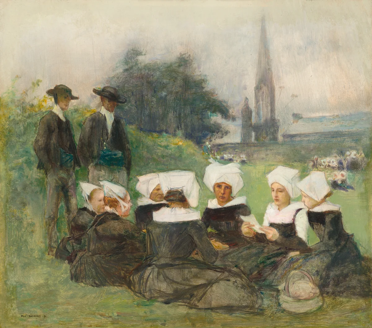 Study for "Breton Women at a Pardon" by Pascal-Adolphe-Jean Dagnan-Bouveret, painting, 1887