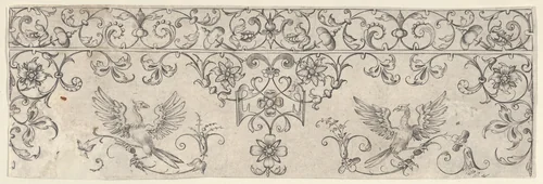 Plate 7, from "Friezes with Birds, Flowers and Meandering Wreaths and Scrolls" by Theodor Bang, print, 1600-1620