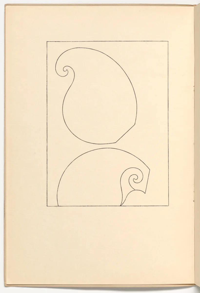 Plate (folio 2 verso) from Muscheln und schirme (Shells and Umbrellas) by Sophie Taeuber-Arp, illustrated book, 1939