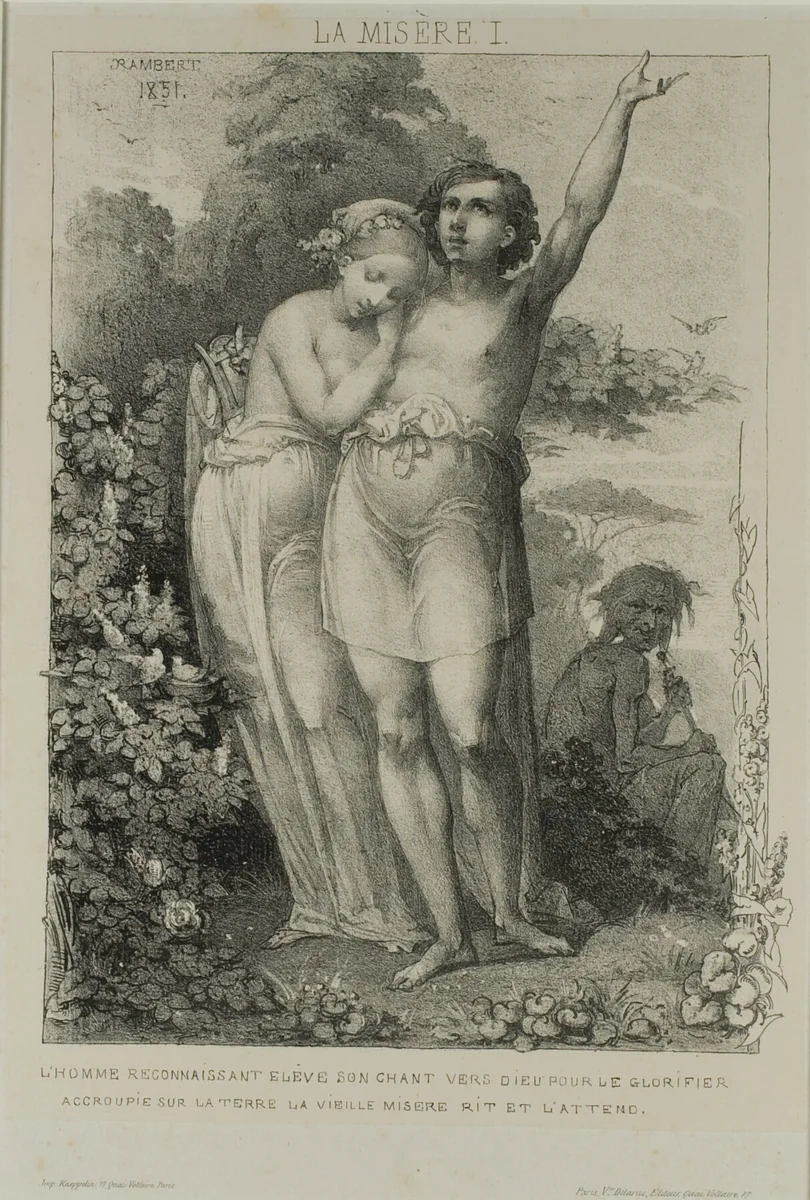 Plate One from Misery by Charles Rambert, print, 1851