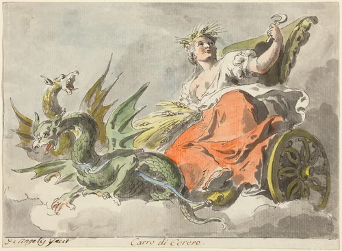 Carro di Cerere (Chariot of Ceres) by Pietro de Angelis, drawing, 1730-1800