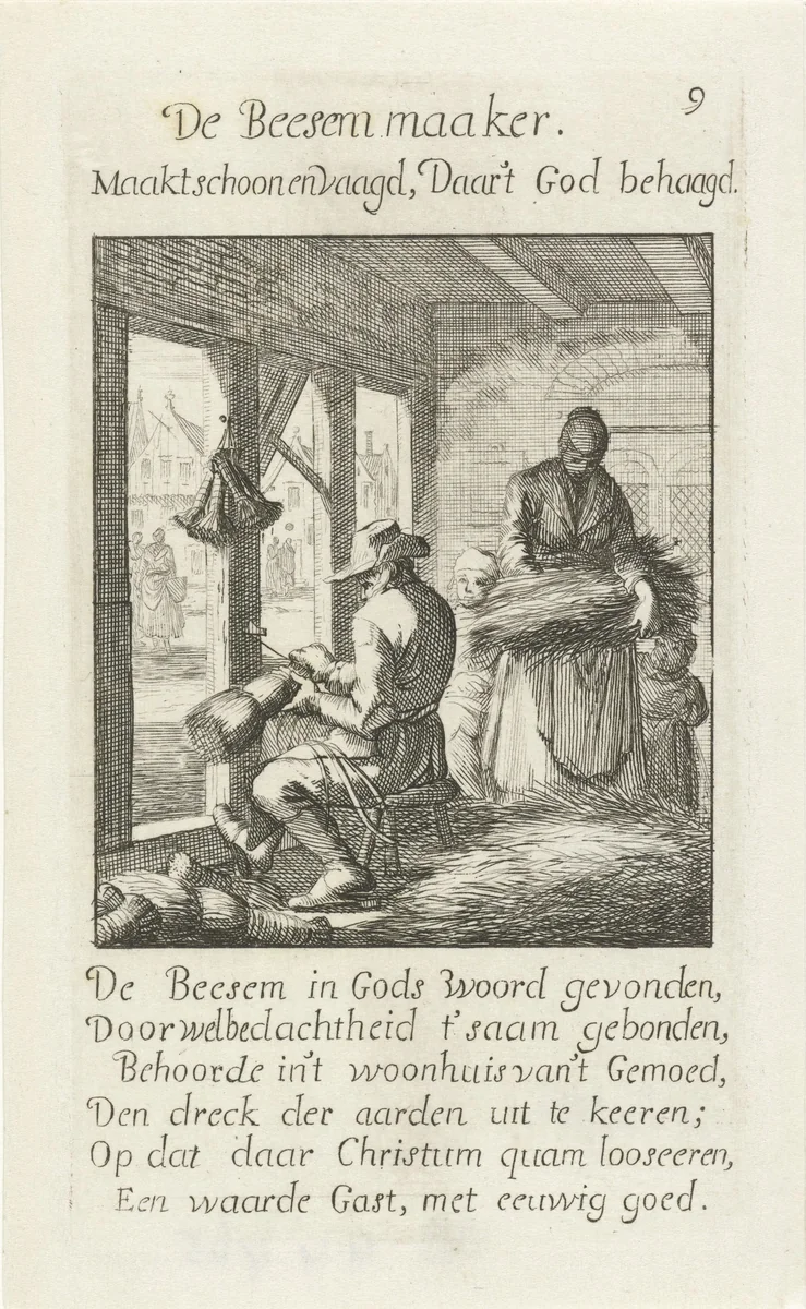 Bezemmaker by Caspar Luyken, print, 1694