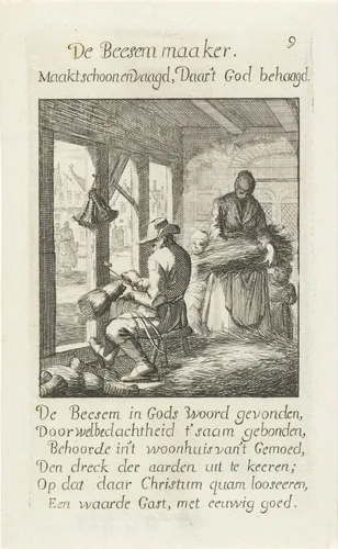 Bezemmaker by Caspar Luyken, print, 1694