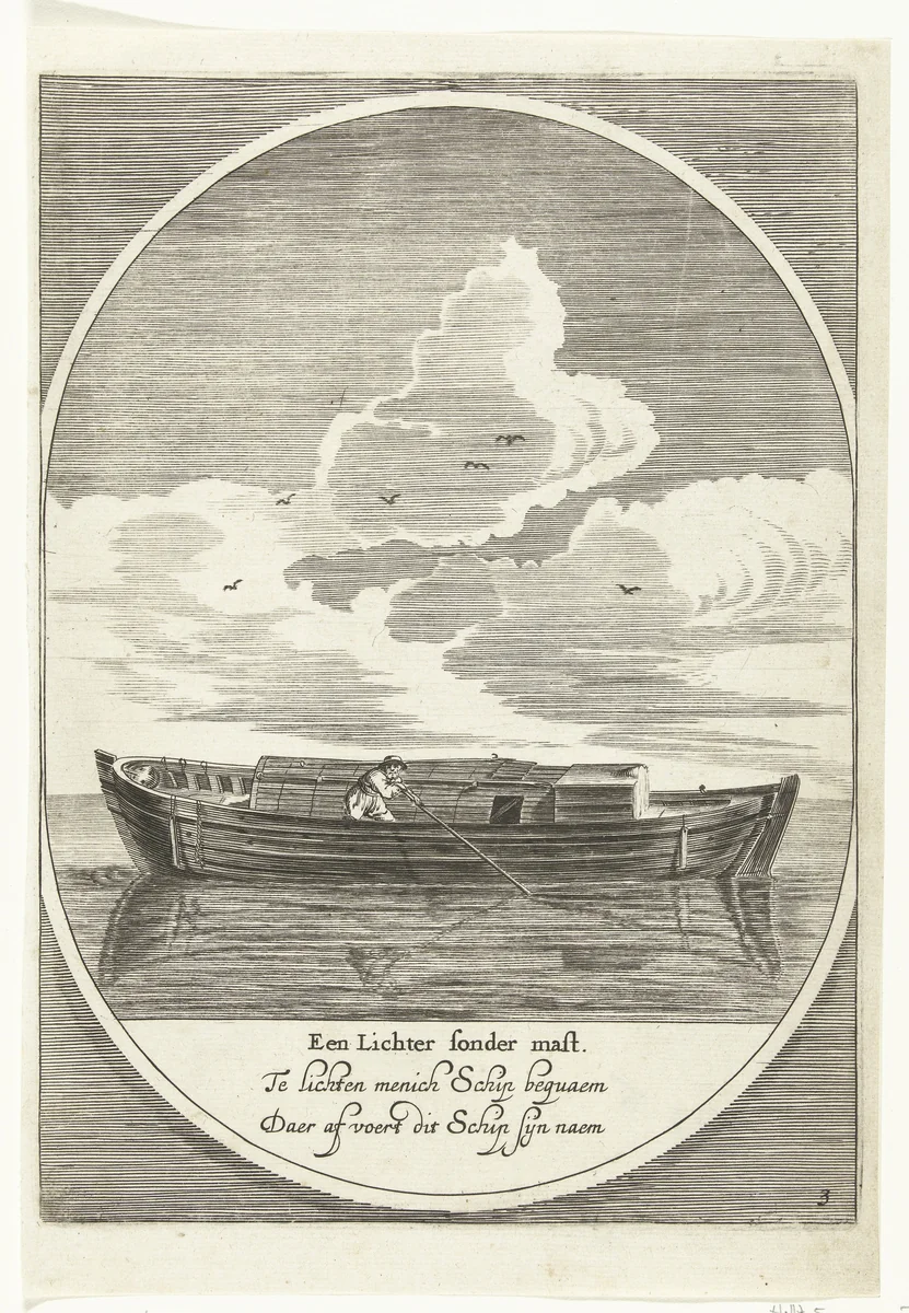 Een lichter, 1642 by Dirk Eversen Lons, print, 1642
