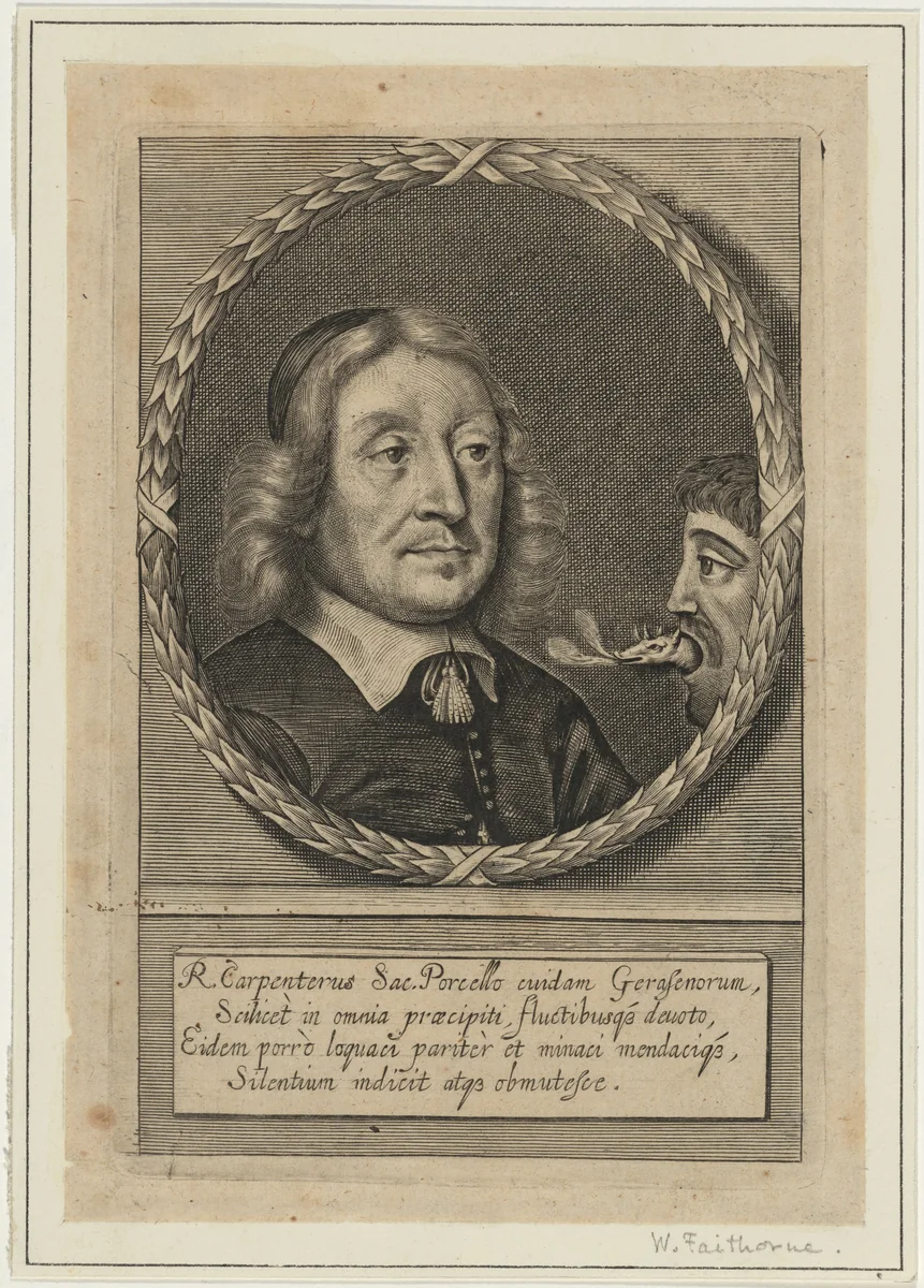 Richard Carpenter by William Faithorne, print, 1657