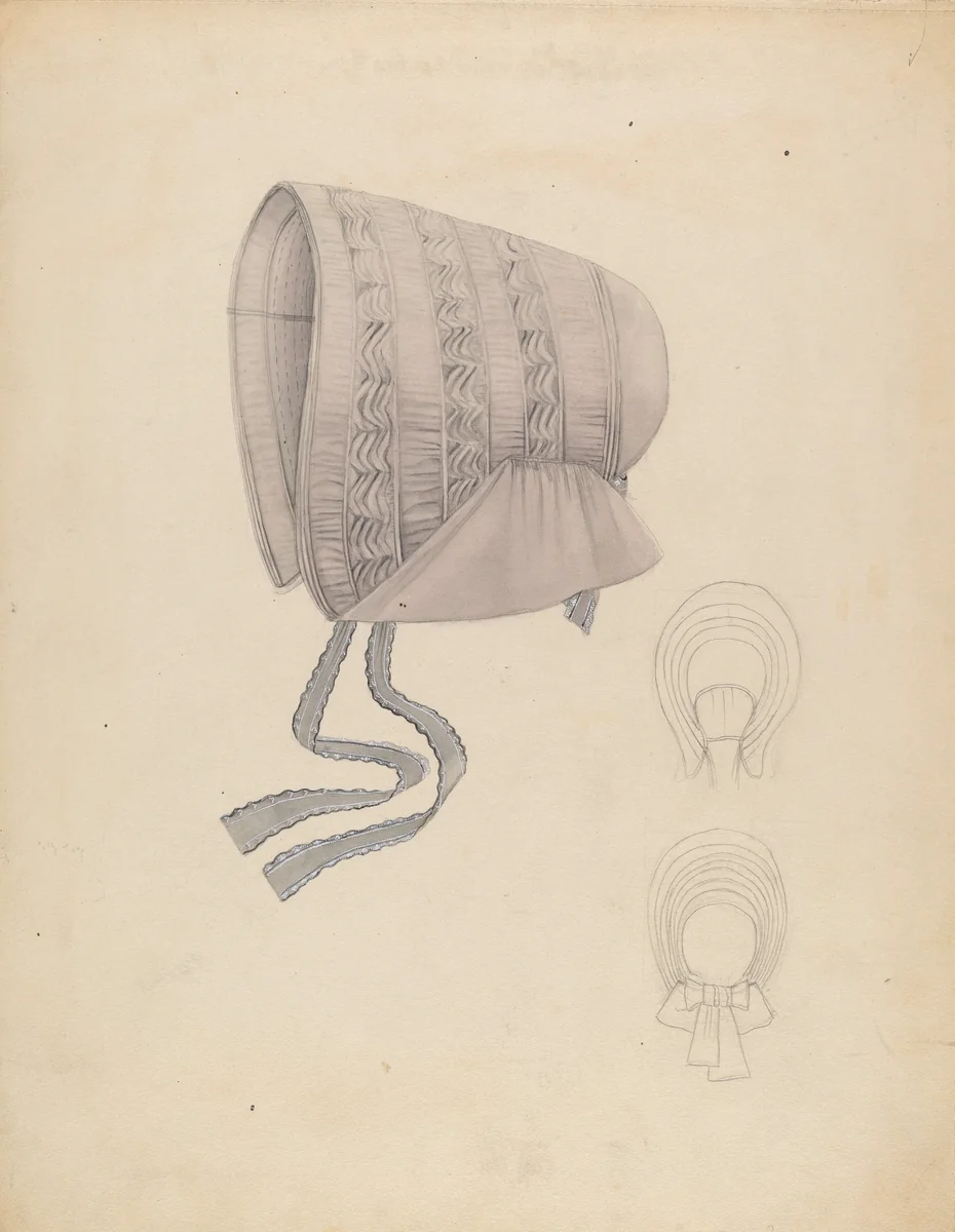 Bonnet by Bessie Forman, index of american design, 1935-1942