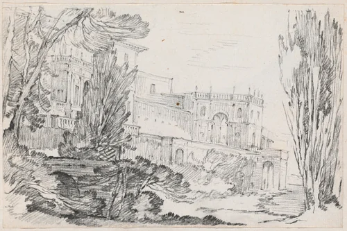 Villa d'Este, Tivoli by Joseph-Marie Vien, drawing, 1744-1750