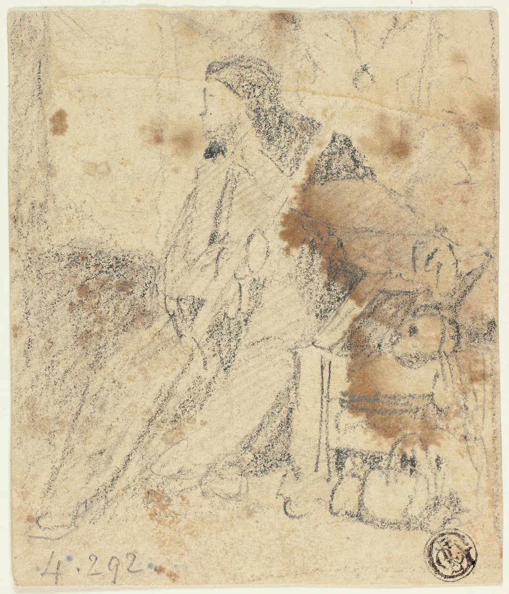 Sketch of Actor Sitting by John Sell Cotman, drawing, 1700-1799