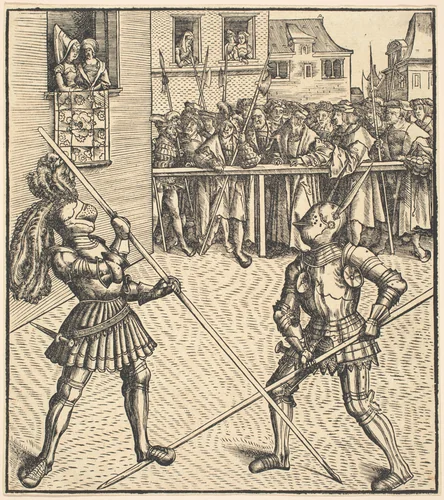 Tournament on the Occasion of the Festivity of the Marriage by Leonhard Beck, print, 1514-1516