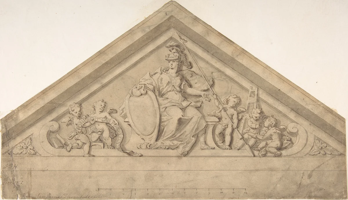 Design for a Pediment by Bouget, drawing, 1695-1705