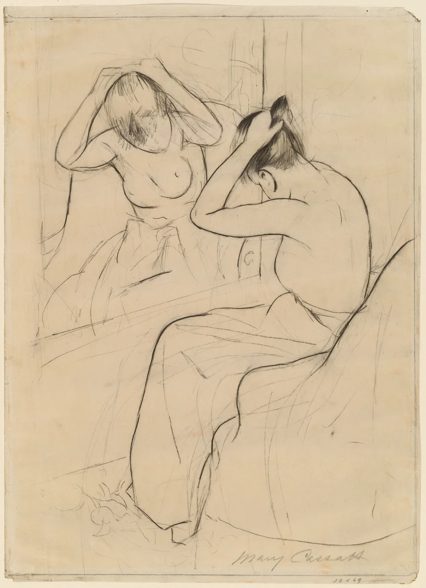 The Coiffure by Mary Cassatt, drawing, 1891