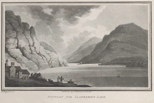 Snowdon from Llanberris Lake, from "Remarks on a Tour to North and South Wales, in the year 1797" by John Hill, print, 1799