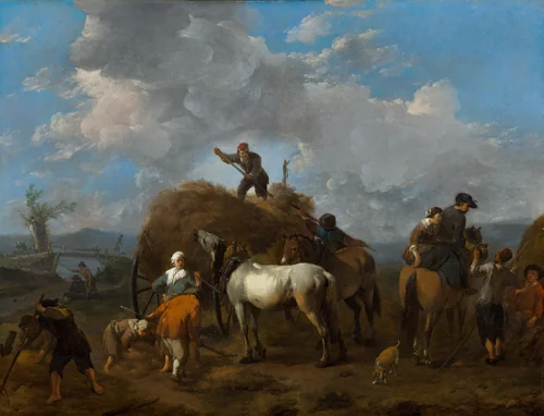 Harvesting the Hay by Johannes Lingelbach, painting